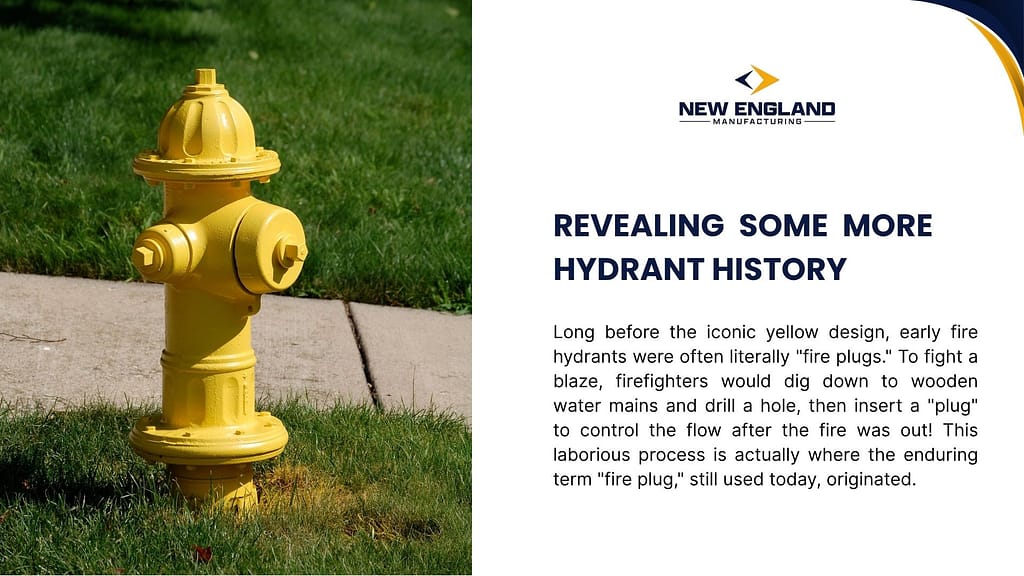 Close-up of a yellow fire hydrant in front of a building, symbolizing its historic color choice for public visibility in the U.S."