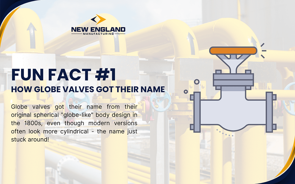 Globe valve fun fact infographic explaining how globe valves got their name from spherical body design