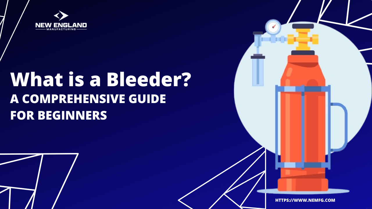 Illustration of a bleeder valve with the title "What is a Bleeder? A Comprehensive Guide for Beginners" displayed, showcasing a fluid system component for educational purposes.